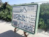 Buchla Tiptop 200t series with BPNYC ZERO Halliburton Eurorack Modular Travel Case 9U Seafoam Green